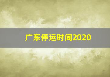 广东停运时间2020