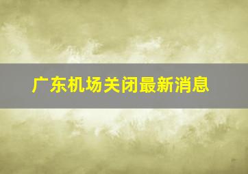 广东机场关闭最新消息