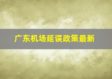 广东机场延误政策最新