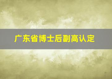 广东省博士后副高认定