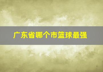 广东省哪个市篮球最强