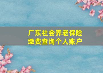 广东社会养老保险缴费查询个人账户