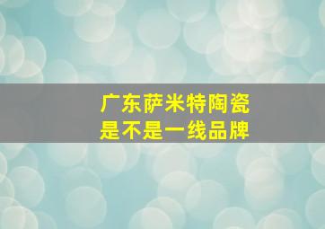 广东萨米特陶瓷是不是一线品牌