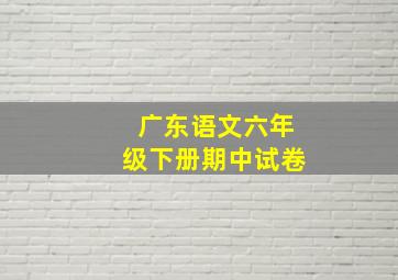 广东语文六年级下册期中试卷