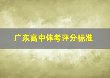 广东高中体考评分标准