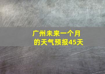 广州未来一个月的天气预报45天