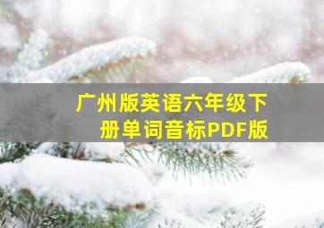 广州版英语六年级下册单词音标PDF版