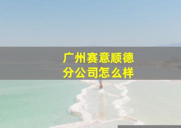 广州赛意顺德分公司怎么样