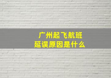 广州起飞航班延误原因是什么