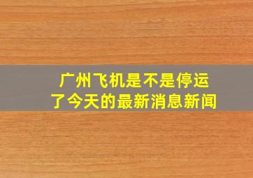 广州飞机是不是停运了今天的最新消息新闻