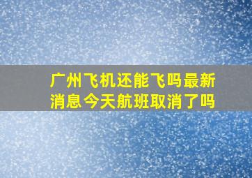 广州飞机还能飞吗最新消息今天航班取消了吗