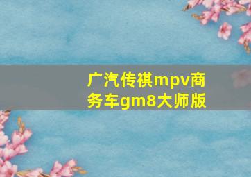 广汽传祺mpv商务车gm8大师版