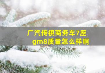 广汽传祺商务车7座gm8质量怎么样啊