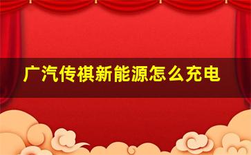 广汽传祺新能源怎么充电