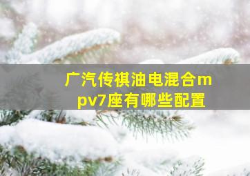 广汽传祺油电混合mpv7座有哪些配置