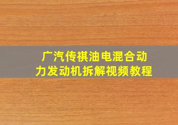 广汽传祺油电混合动力发动机拆解视频教程