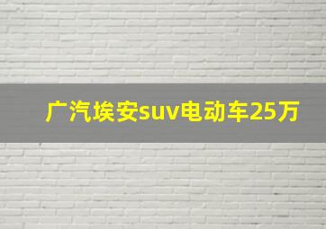 广汽埃安suv电动车25万