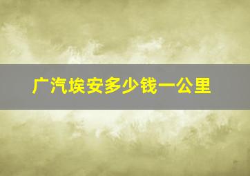 广汽埃安多少钱一公里