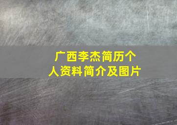 广西李杰简历个人资料简介及图片