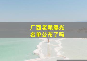 广西老赖曝光名单公布了吗