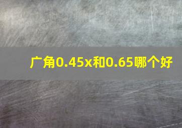 广角0.45x和0.65哪个好