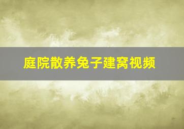 庭院散养兔子建窝视频