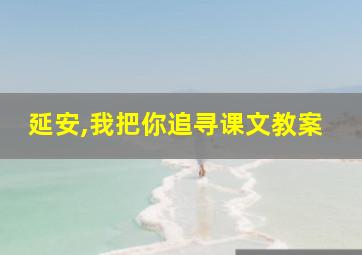 延安,我把你追寻课文教案