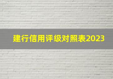 建行信用评级对照表2023