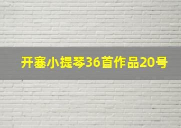 开塞小提琴36首作品20号