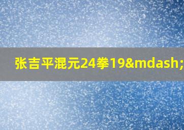 张吉平混元24拳19—24式