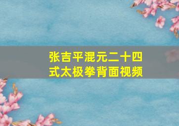 张吉平混元二十四式太极拳背面视频