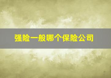 强险一般哪个保险公司