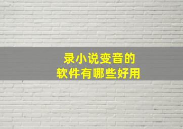 录小说变音的软件有哪些好用