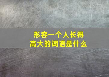 形容一个人长得高大的词语是什么