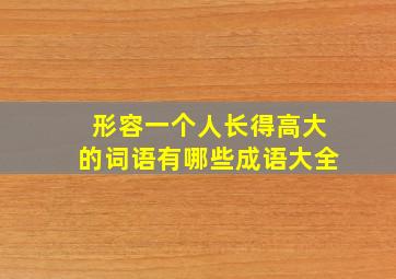 形容一个人长得高大的词语有哪些成语大全