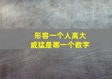 形容一个人高大威猛是哪一个数字