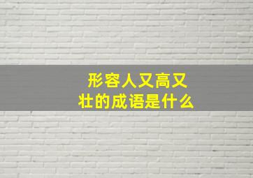 形容人又高又壮的成语是什么