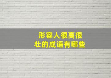 形容人很高很壮的成语有哪些