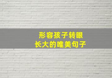 形容孩子转眼长大的唯美句子