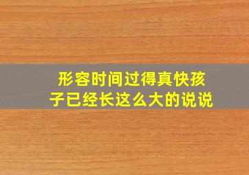 形容时间过得真快孩子已经长这么大的说说