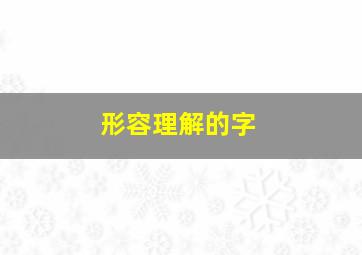 形容理解的字