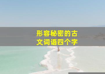 形容秘密的古文词语四个字