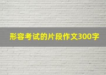 形容考试的片段作文300字