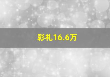 彩礼16.6万