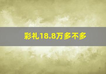 彩礼18.8万多不多