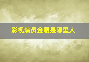 影视演员金晨是哪里人