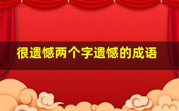 很遗憾两个字遗憾的成语