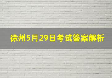 徐州5月29日考试答案解析