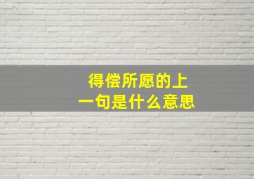 得偿所愿的上一句是什么意思