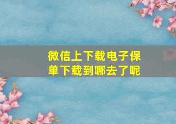 微信上下载电子保单下载到哪去了呢